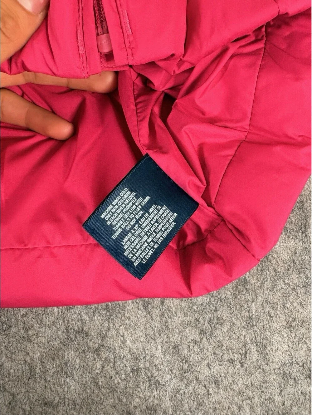Ralph Lauren Polo Girls Baby Puffer Hooded Peplum Jacket Coat Size 9 Months Pink